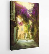 Onlinecanvas - Schilderij - Prachtige Oude Stad De Provence Art Verticaal Vertical - Multicolor - 40 X 30 Cm