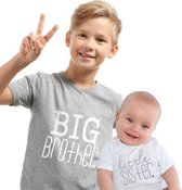 Cutiesz Big Brother T-shirt (Leeftijd ca. 5-6 jaar) en Little Sister Romper Jongens T-shirt Maat 122