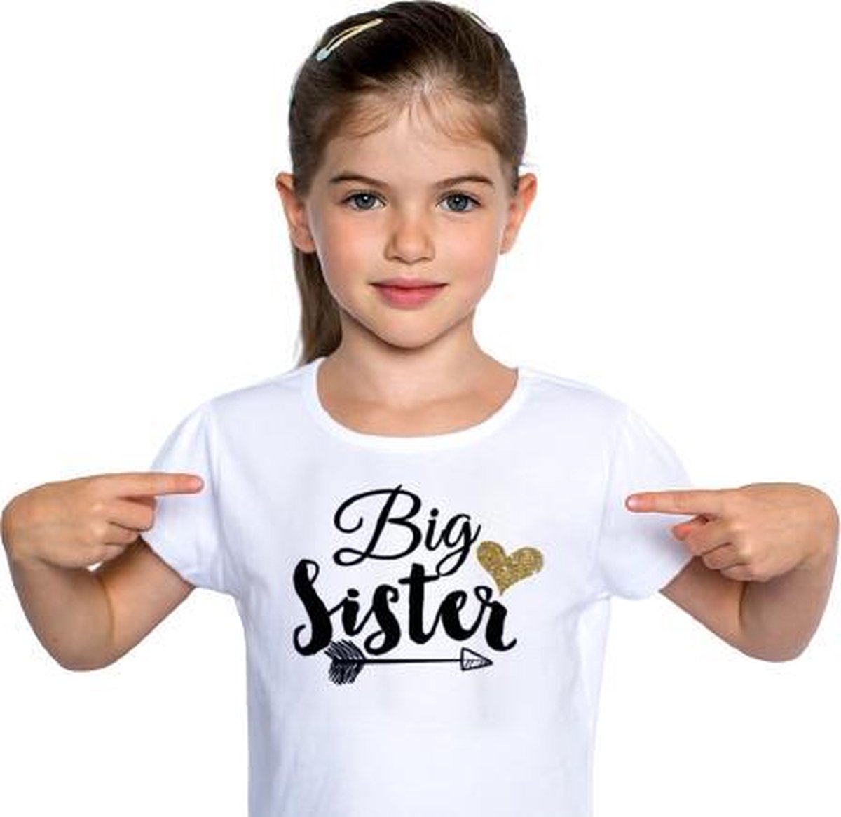 BIG SISTER T-shirt - Grote zus T-shirt - (Leeftijd ca. 5 - 6 jaar)