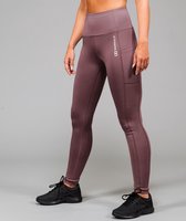 Marrald Legging de sport taille haute avec poche | Mauve Old Pink - Fitness yoga femme XXL