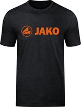 Jako Promo T-Shirt Dames - Zwart Gemeleerd / Fluo Oranje | Maat: 44