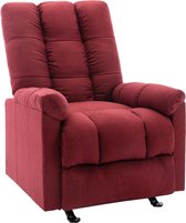 Fauteuil verstelbaar stof wijnrood 71,5x96,5x100,5 cm