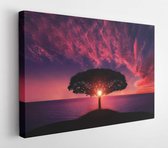 Onlinecanvas - Schilderij - Vlucht Landschap Natuur Lucht Art Horizontaal Horizontal - Multicolor - 50 X 40 Cm