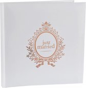 Gastenboek Just Married wit met rosé goud - gastenboek - just married - trouwen - huwelijk - bruiloft