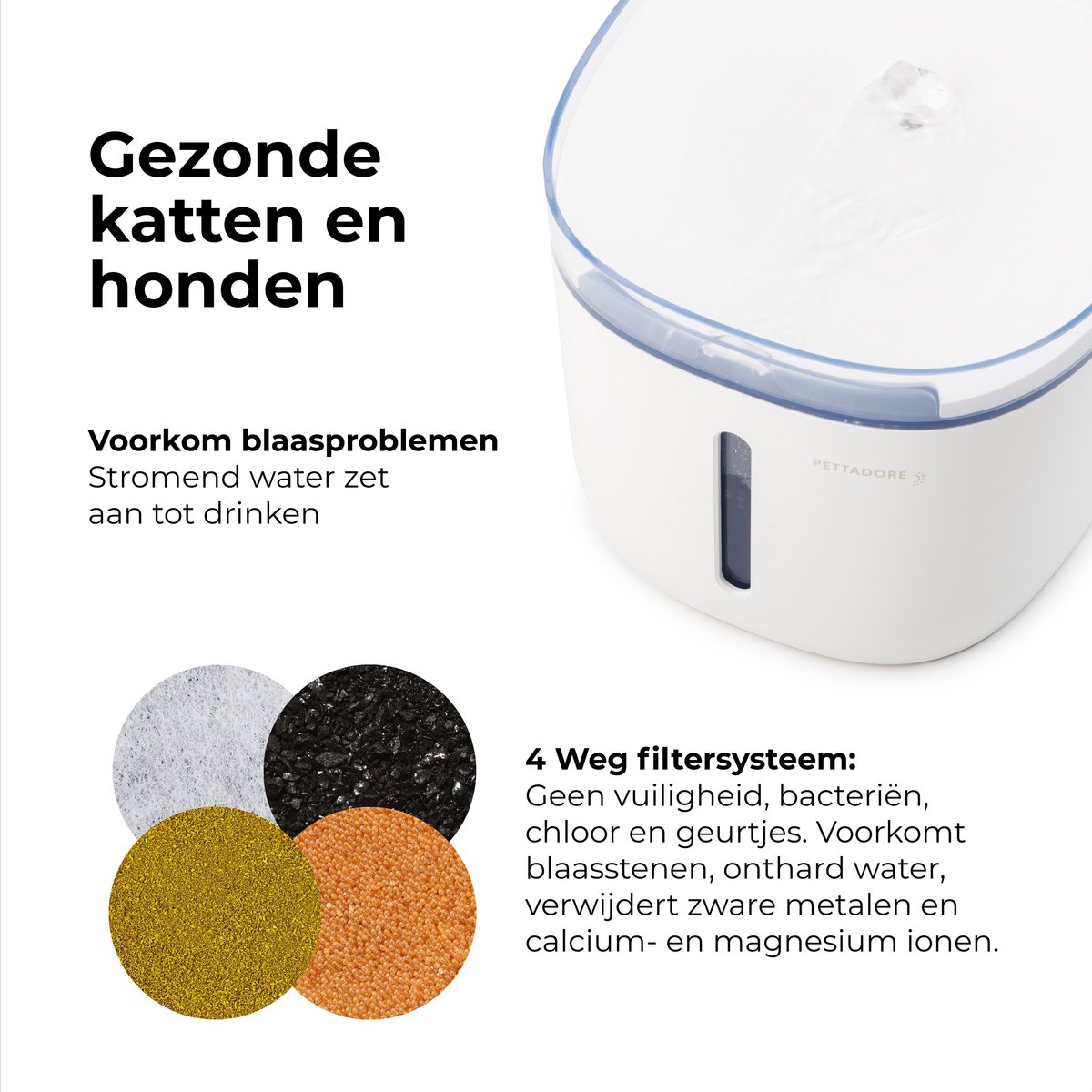Pettadore Hydrate Compact 2 - Drinkfontein Kat /Hond - Slimme Waterfontein kat met App - Kattenfontein - 1,9L - Wit thumbnail 8