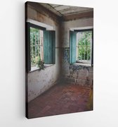 Bruine betonnen vloer - Modern Art Canvas - Verticaal - 878873 - 115*75 Vertical