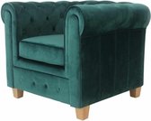 'Chesterfield' Fauteuil Malibu velours - groen