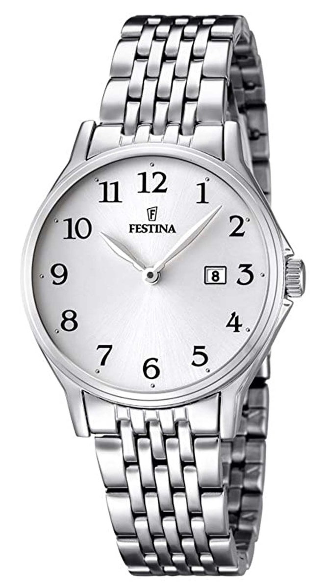 Festina F16748-1 Klassiek - Horloge- Staal - Zilverkleurig - 39 mm
