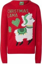 Baby Kersttrui Lama - Rood - Maat 68-74