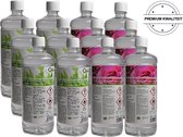 Biobranderhaard bol.com aanbieding| premium kwaliteit Bio ethanol| 12 flessen bio ethanol 6 flessen geurloos + 6 flessen rozengeur | voor sfeerhaarden | geurloos | milieuvriendelij