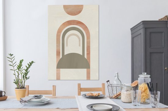 Toile Peinture Arch - Abstrait - Rose - 80x120 cm - Décoration murale