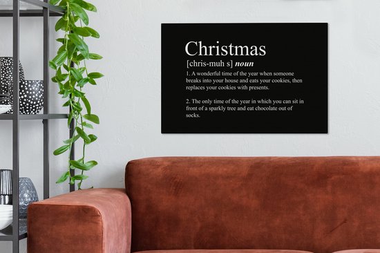 Tableau sur toile Noël - Proverbes - Définition de Noël - Citations - Dictionnaire - 90x60 cm - Décoration murale