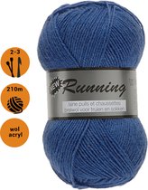 Lammy yarns Running sokkenwol blauw (039) - 1 bol wol en acryl garen - pendikte 2 a 3mm - 50 grams