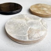 Plate Capiz Schelp - 5 stuks - deco onderzetters - Wit