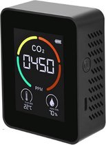 Frezy CO2 Meter 3 in 1 - Luchtkwaliteitsmeter - Thermometer - CO2 detector - CO2 meter binnen - Zwart
