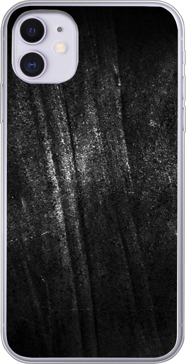 Telefoonhoesje Geschikt voor iPhone 11 hoesje - Metaal print - Zwart - Glitter - Siliconen Telefoonhoesje Telefoonhoesje
