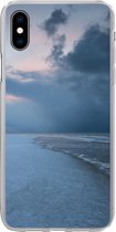 Geschikt voor iPhone Xs hoesje - Noordzee - Storm - Water - Siliconen Telefoonhoesje