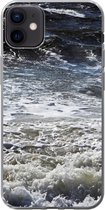 Geschikt voor iPhone 12 mini hoesje - Noordzee - Water - Golven - Siliconen Telefoonhoesje