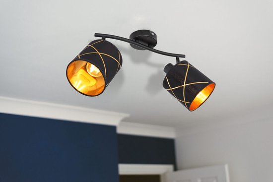 Decoratieve plafondlamp met goudkleurig acryl | Woonkamer | Eetkamer | E27  LED... | bol.com