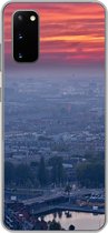 Geschikt voor Samsung Galaxy S20 hoesje - Rotterdam - Zonsondergang - Roze - Siliconen Telefoonhoesje