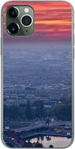 Geschikt voor iPhone 11 Pro hoesje - Rotterdam - Zonsondergang - Roze - Siliconen Telefoonhoesje