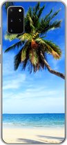 Geschikt voor Samsung Galaxy S20 Plus hoesje - Palmbomen - Strand - Zee - Siliconen Telefoonhoesje