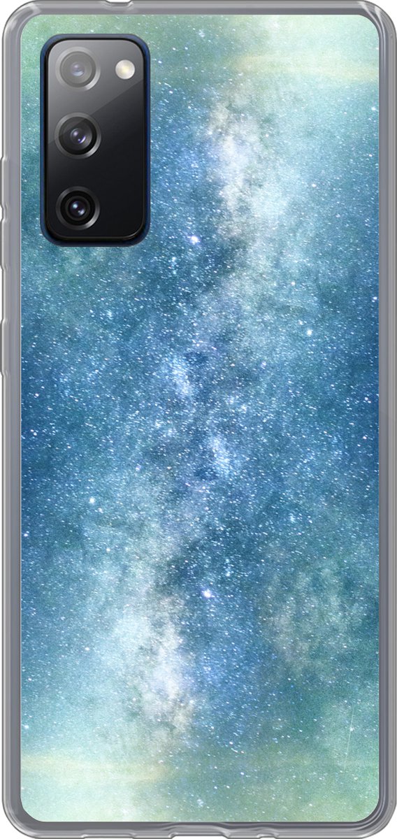Telefoonhoesje Geschikt voor Samsung Galaxy S20 FE hoesje - Sterren - Hemel - Blauw - Jongens - Meisjes - Kinderen - Siliconen Telefoonhoesje Telefoonhoesje
