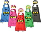 Ninjago feest set van 6 Ninjago capes en maskers - Mix van kleuren