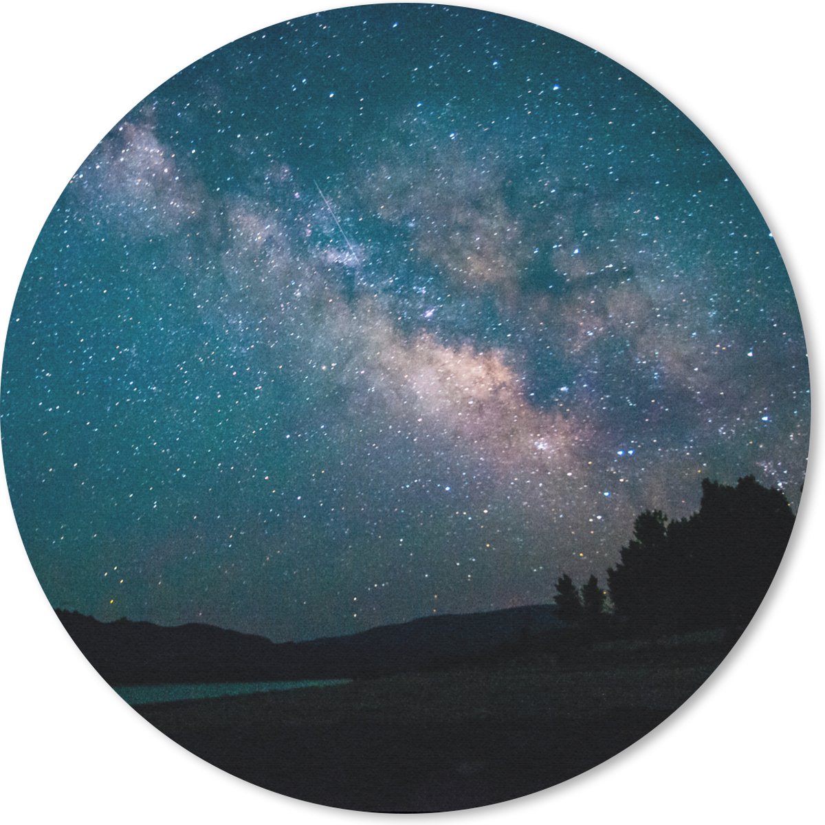 Muismat rond 50x50 cm - Mousepad Sterren - Planeten - Melkweg - Jongens - Meisjes - Kinderen - Ronde muismatten