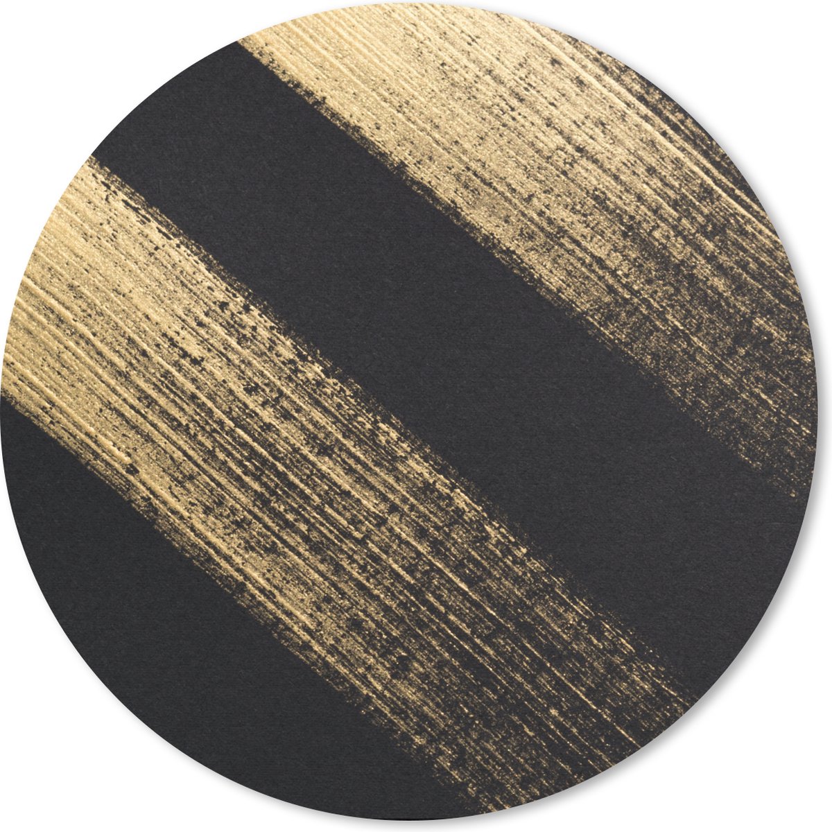 Muismat rond 30x30 cm - Mousepad Gouden verfstrepen op een zwarte achtergrond - Ronde muismatten