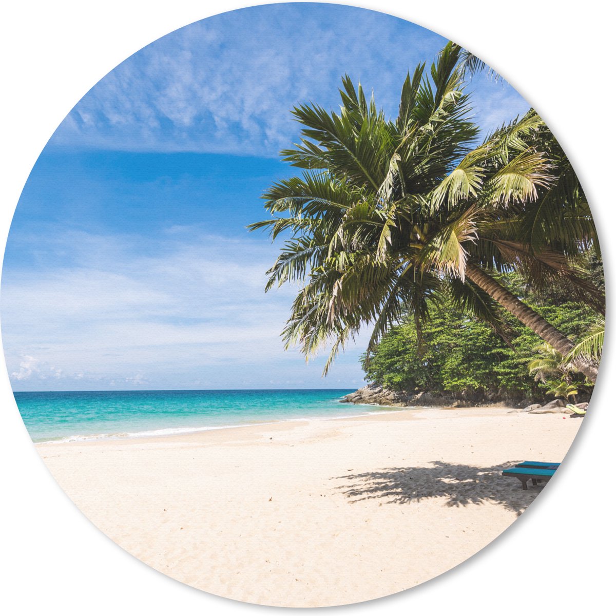 Muismat rond 40x40 cm - Mousepad Strand - Tropisch - Zee - Ronde muismatten