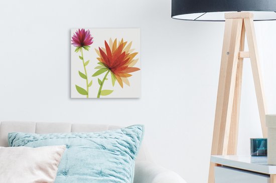 Une toile d'illustration abstraite design floral 20x20 cm - petit - Tirage photo sur toile (Décoration murale salon / chambre)