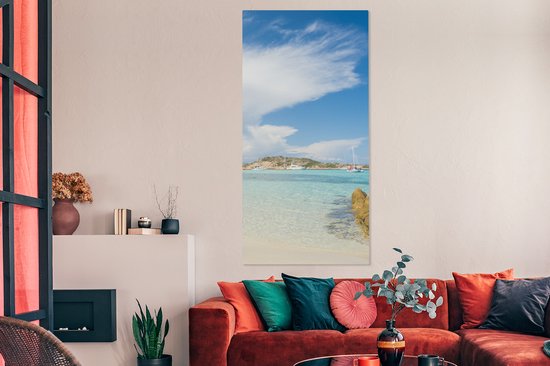 Tableau sur toile 80x160 cm - Décoration murale Plage en Sardaigne - Décoration murale salon - Décoration chambre - Accessoires chambre - Peintures