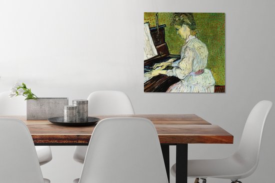 Tableau sur toile Marguerite Gachet au piano - Vincent van Gogh - 50x50 cm - Décoration murale
