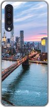 Geschikt voor Samsung Galaxy A50 hoesje - Skyline van New York bij de Brooklyn Bridge - Siliconen Telefoonhoesje