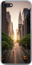 Geschikt voor iPhone SE 2020 hoesje - Straat van New York in de ochtend - Siliconen Telefoonhoesje