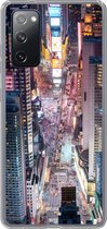 Geschikt voor Samsung Galaxy S20 FE hoesje - Bovenaanzicht van Times Square in New York - Siliconen Telefoonhoesje