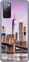 Geschikt voor Samsung Galaxy S20 FE hoesje - Brooklyn Brug en de skyline van New York - Siliconen Telefoonhoesje