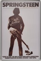 Bruce Springsteen zwart wit Reclamebord van metaal METALEN-WANDBORD - MUURPLAAT - VINTAGE - RETRO - HORECA- BORD-WANDDECORATIE -TEKSTBORD - DECORATIEBORD - RECLAMEPLAAT - WANDPLAAT