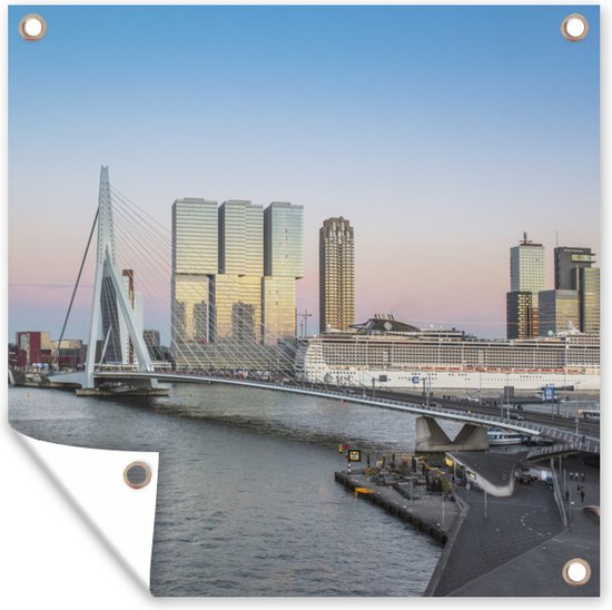 Tuindoek Rotterdam - Water - Brug - 100x100 cm