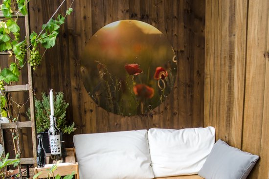 Garden Circle Poppy - Sunset - Or - 90x90 cm - Affiche de Jardin Ronde - Extérieur