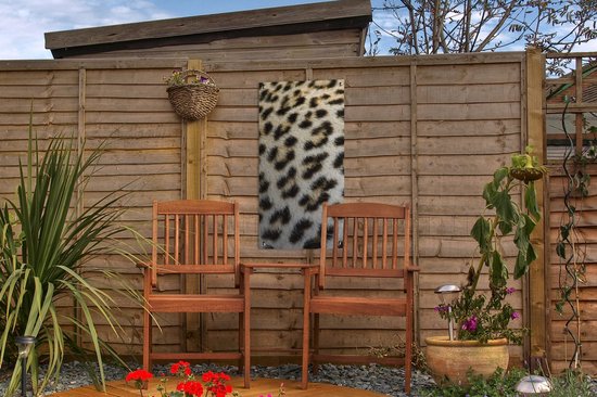 Poster de jardin Léopard fourrure gros plan - 30x60 cm - Toile jardin - Poster extérieur