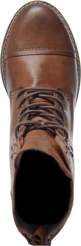 Manfield - Femme - Bottines à lacets cognac - Taille 40