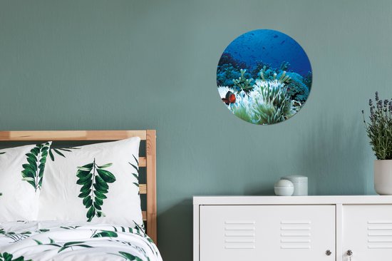 WallCircle - Peinture - Monde Sous Marin Avec Poisson Clown Et - Multicolore - 30 X 30 Cm