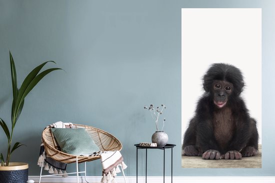Muursticker enfant - Sticker enfant - Décoration chambres d'enfants - Enfant - Singe - Chimpanzé - Bébé animaux - Garçons - Meiden - 60x120 cm