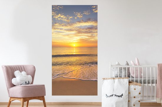 Stickers muraux - Film autocollant - Plage - Coucher de soleil - Mer - 80x160 cm - Film adhésif - Stickers muraux Chambre d'enfant - Papier peint autocollant