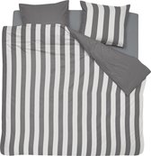 Premium Luxe Flanel Tweepersoons Dekbedovertrek Stripes Grijs | 200x200/220 | Warm En Hoogwaardig | Ideaal Tegen De Kou | Inclusief 2 Kussenslopen