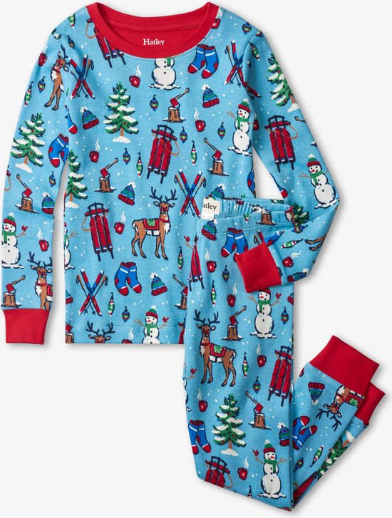 Pyjama paysage d'hiver Hatley , pyjama de Noël bleu taille 3 ans
