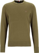 Tommy Hilfiger Pima Cotton Cashmere - O-hals heren trui katoen met kasjmier - olijfgroen (Olivewood) -  Maat: XXL