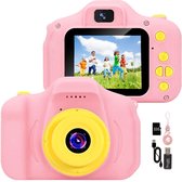 Kindercamera -Zinaps Kinderen Digitale Camera Speelgoed, Peutercamera Speelgoed, 2 Inch HD-scherm, 1080p, 32 GB TF-kaart, cadeau, speelgoed voor 3 tot 12 jaar oude jongens en meisjes, roze- (